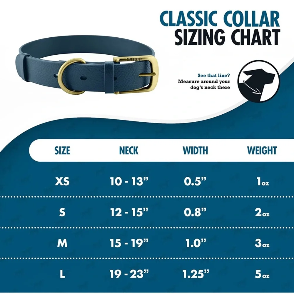 New Tuff Pupper Classic Dog Collar Blue Small